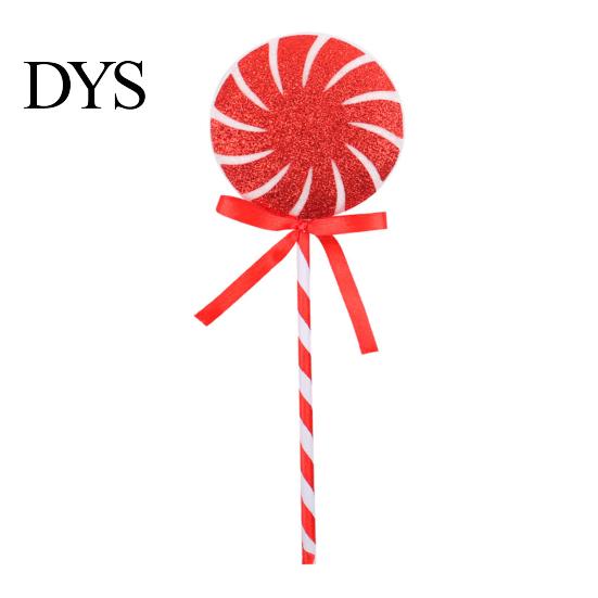Seasonal Home Decor for Parties Christmas Lollipop Ornaments, Red White Swirl Candy Cane with Tree Spiral Ornament Bow, Artificial Props Tabletop