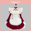 Japanese Anime Cosplay Maid Costume With Lace Ruffle Bubble Sleeves For Halloween And Conventions