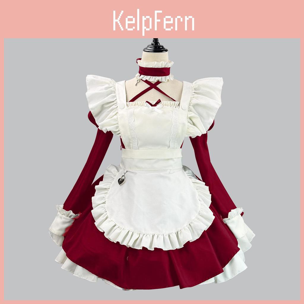 Japanisches Anime Cosplay Dienstmädchen Kostüm Mit Spitzenrüsche Ballonärmeln Für Halloween Und Conventions