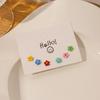1Set Simple And Compact Silver Needle Earring Set Love Geometric Earring Combination Cute Sweet And Versatile Earrings