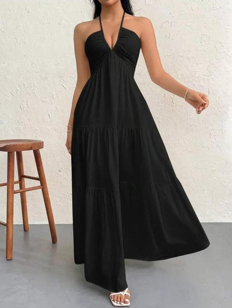 Abito da Sposa e Festa Bohemien Profondo Scollo a V Sulla Spalla con Cintura per Donna