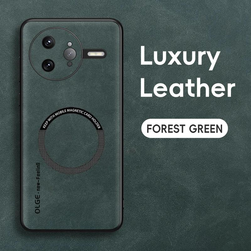 

Магнитный Ретро Кожаный Магнитный Мягкий Чехол Для Xiaomi Poco F7 Ultra Pro PocoF7Ultra 5G Беспроводная Зарядка Чехол для Телефона For Poco F7 Ultra зелёный