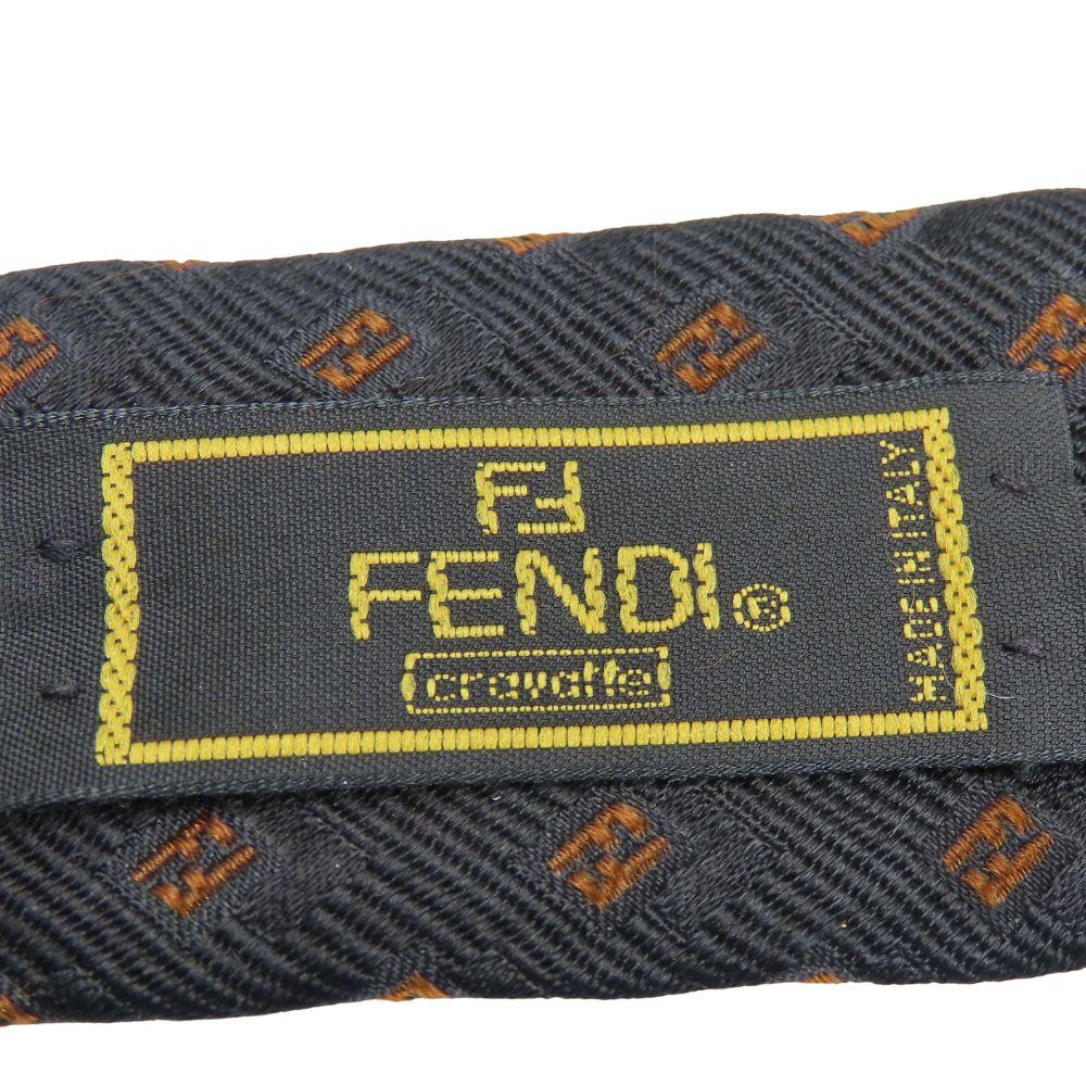 Used FENDI Tie Silk Black Brown