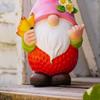 Watermelon Faceless Dwarf Sculpture Resin Solar Lamp Ornaments Outdoor Cute Fruit Spirit Statue Butterfly Flower Garden Crafts