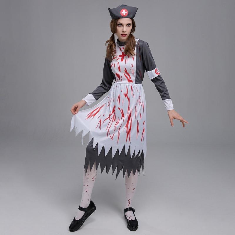 Halloween Adult Costume Horror Nurse Zombie Costume Vampire Maid Suit Play Costume