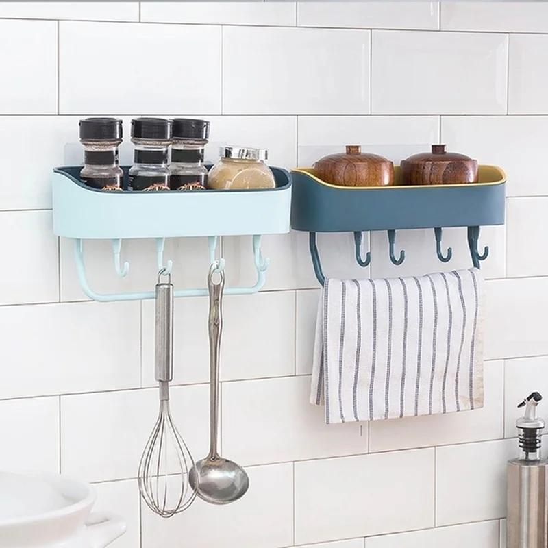1PCS Bathroom Storage Rack Multifunctional Bathroom Wall No Punching Storage Rack Toilet Towel Washbasin Wall Hanging