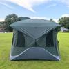 Automatic Quick-Open Double-Layer Camping Tent 3-5 People Waterproof Outdoor Shelter With Fiberglass Poles Green