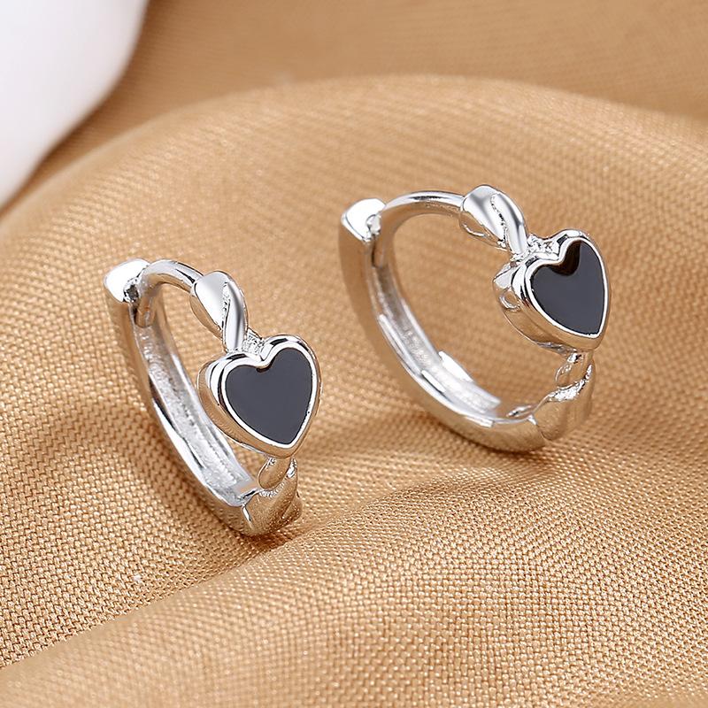 925 Sterling Silver Stud Earrings AAA Zircon For Women High Quality Exquisite Student Girlfriend Jewelry Accessories Heart Gift