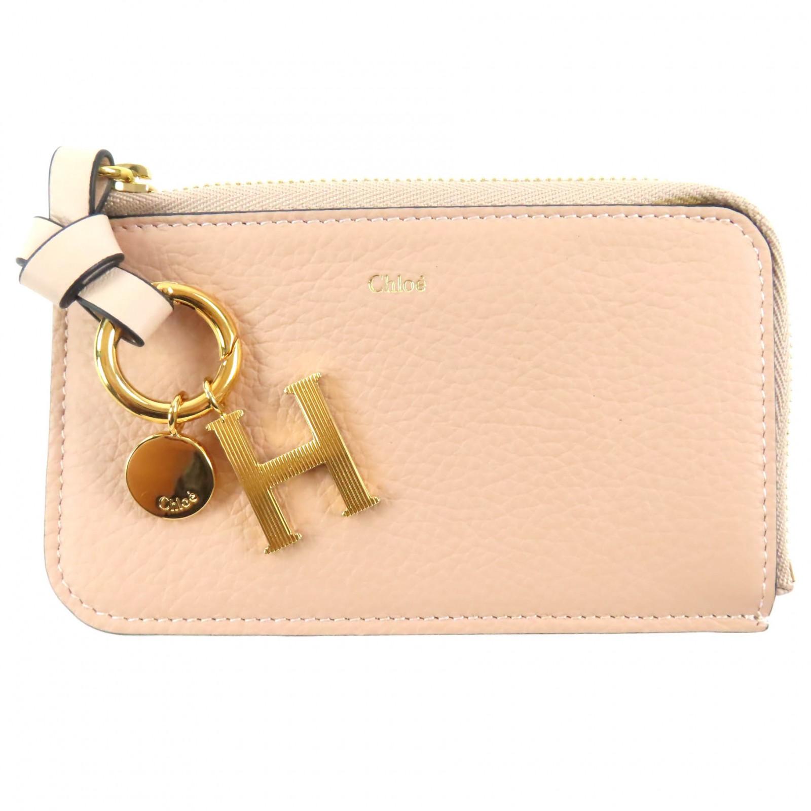 Pristine Chloe Card Case ALPHABET Perth pink leather Women CHC17AP716H9Q24L Used