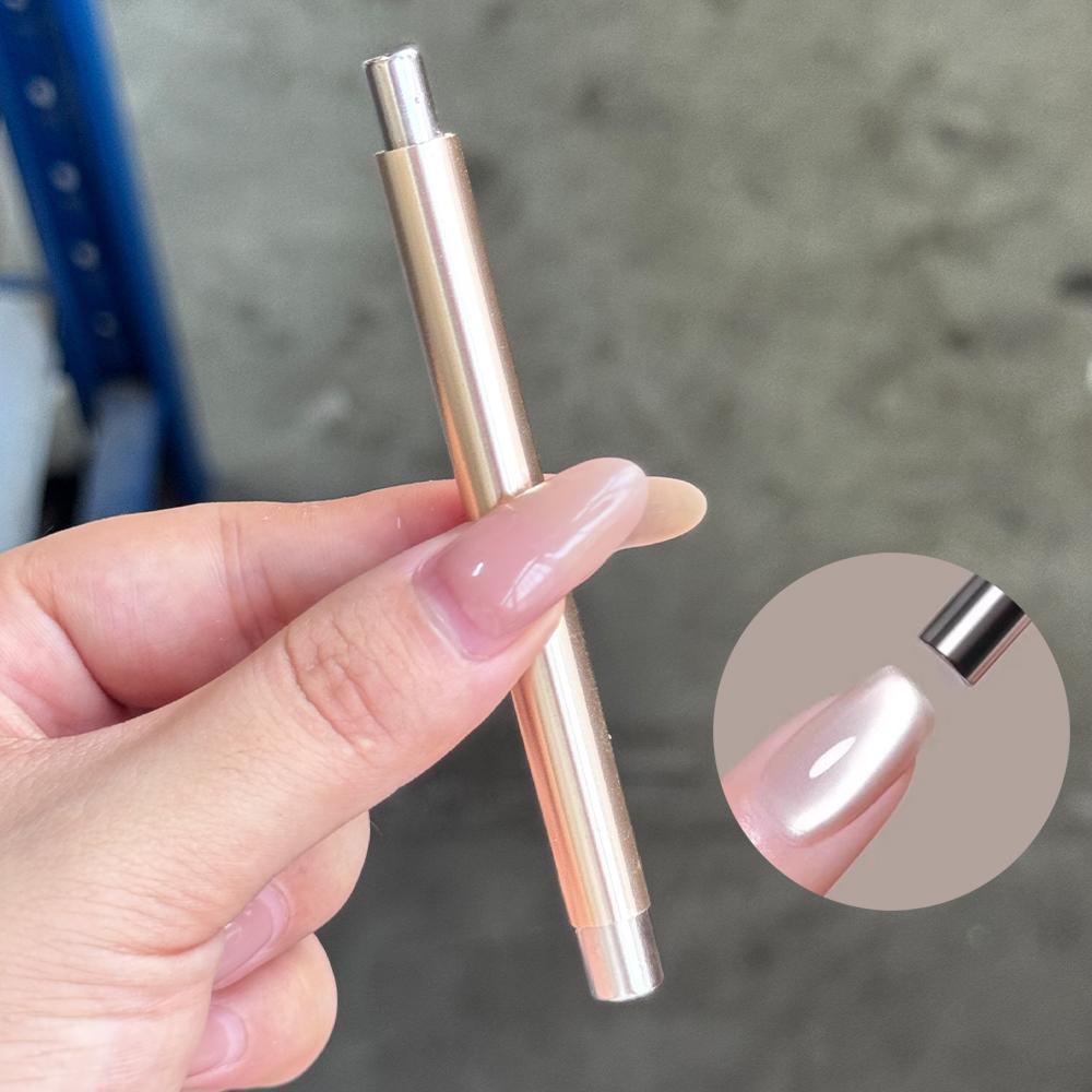 1Pcs Double Head Steel Ball Cat Eye Nail Magnet Stick 3D Glass Bead French Effects Cylindrical Strong Magnetic Pen Manicure Tool