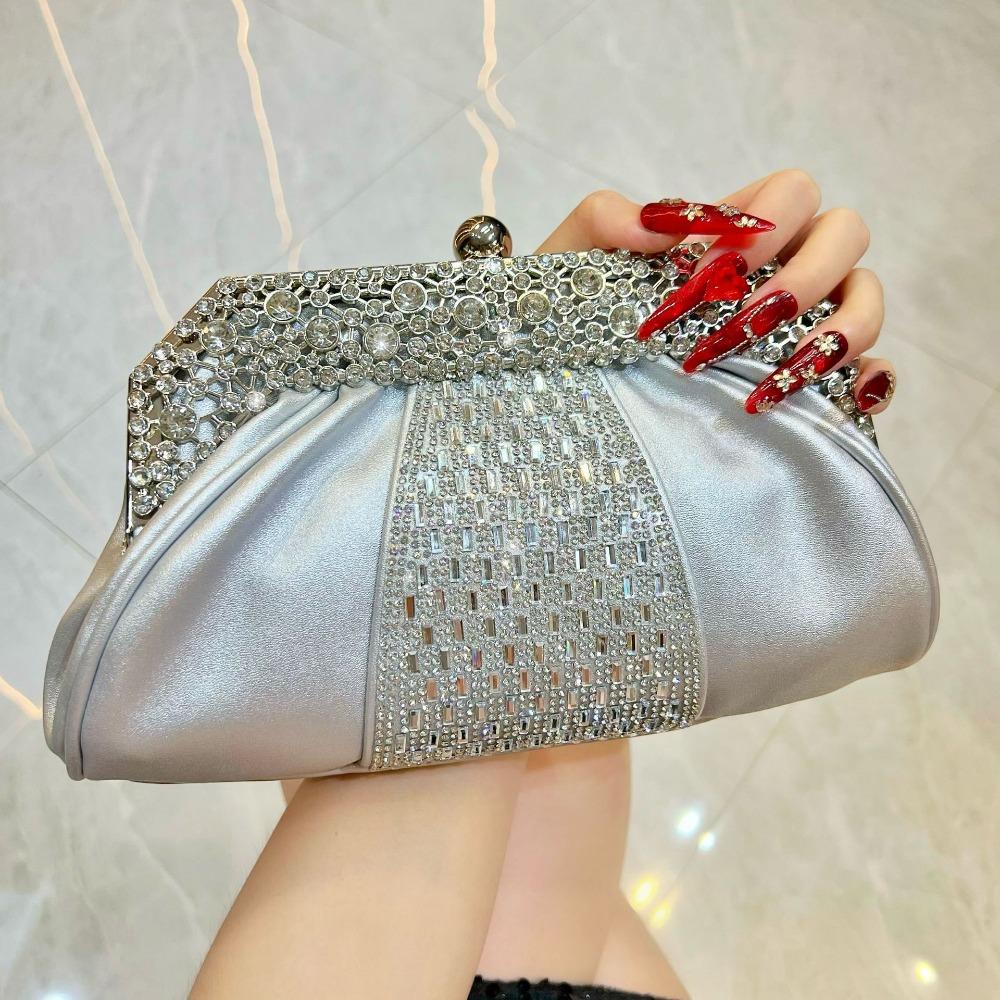Gifts Diamond Embedded Evening Dress Handbag Elegant Large Capacity Clutch Bag Tote Bag for Ladies Party And Banquet