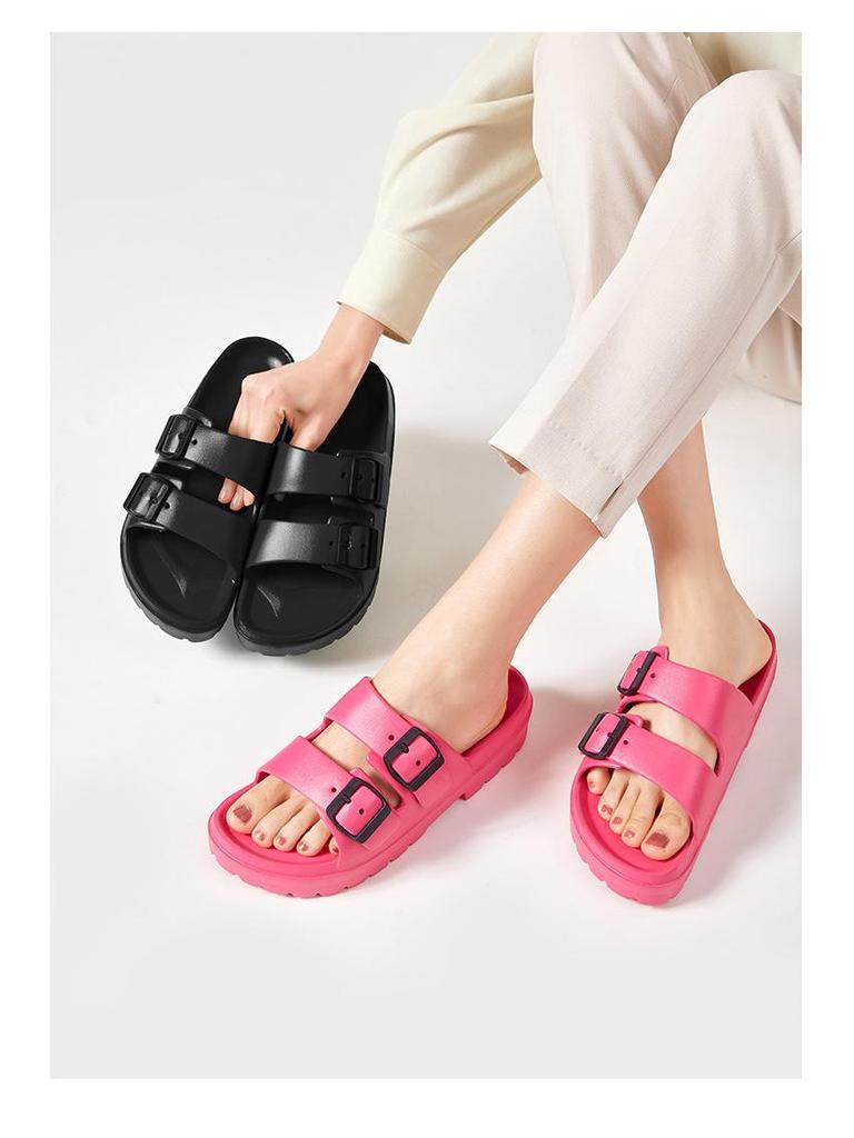 Women's Summer EVA Thick-Soled Slippers - Durable, Lightweight, "Step-on-Cloud" Comfort for Home and Bathroom.