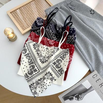 Hong Kong Style Sexy Knitted Spaghetti Strap Tank Top for Women