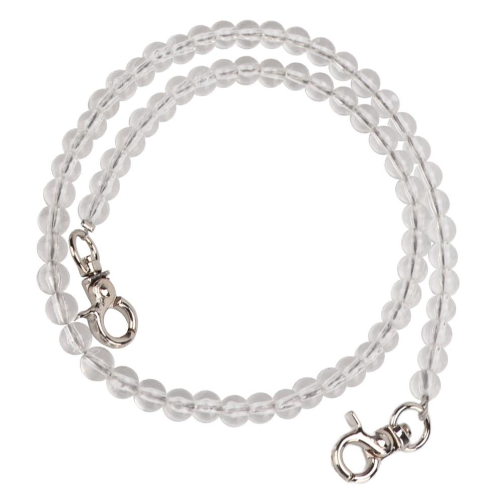 2pcs Transparent Bag Strap Metal Chain Purse Strap Bead Assortments Purse Chain Handbag Accessories