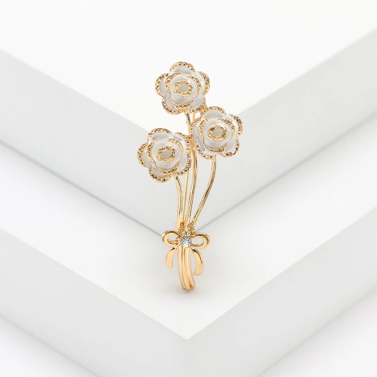 

Enamel Camellia Bouquet Brooches for Women Unisex Flower Pins Event Party Backpack Decoration Clothes Accessories