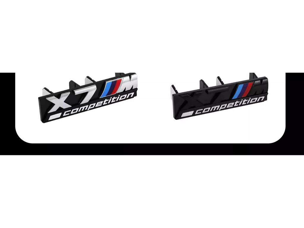 Fits BMW M Series: M5, 3 Series, X3M, X5M, M2, XM, M4, M6, X7M Grille Badge, Sport Decals (Black)