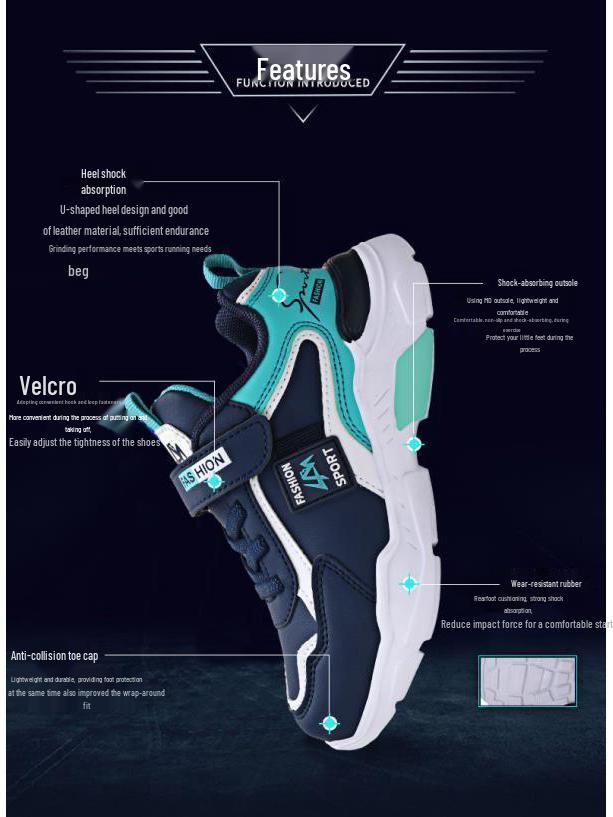 Boys' Waterproof Athletic Shoes for Ages 4-15 - Spring, Autumn, Winter