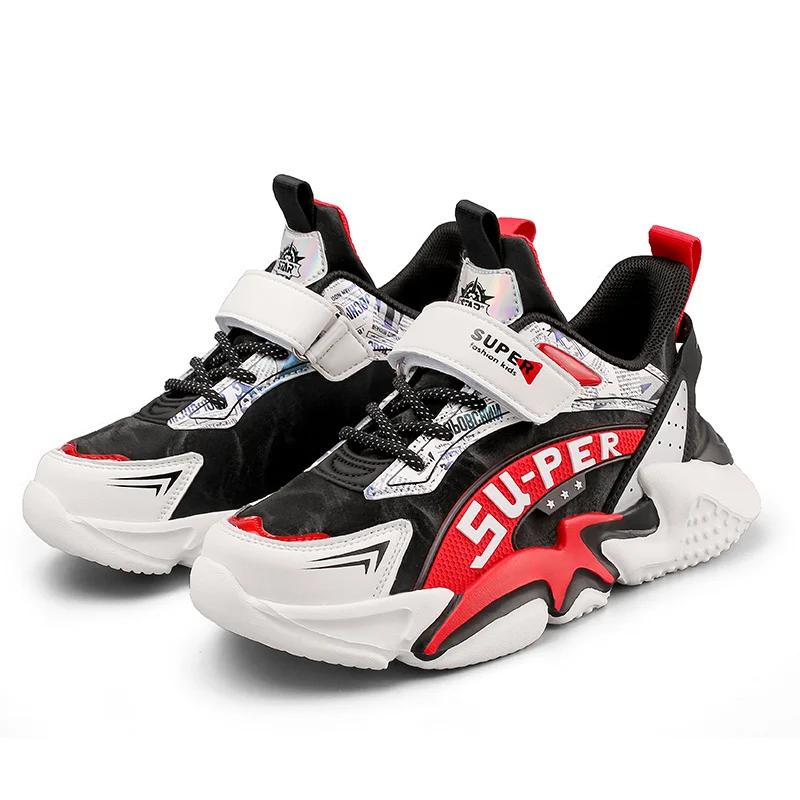 

Sport Kids Leather Sneakers Four Season Boys Casual Shoes Non Slip Children Fashion School Walking Running Shoes Size 28-39 35