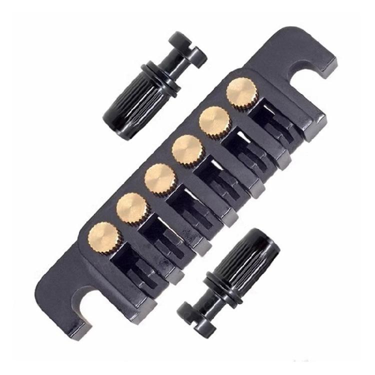 Guitar Bridge with Studs and Inserts Replacement 6 String Electric Guitar Bridge чёрный