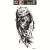 Adesivi per tatuaggi impermeabili Yuanhua - Totem con testa di lupo e disegni di testo arabo