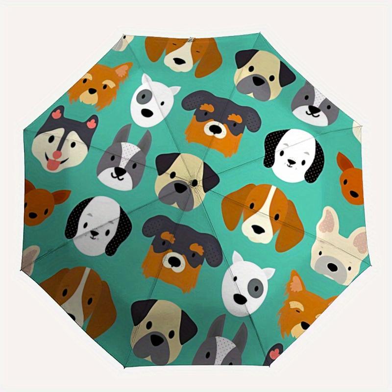 1pc Dogs Pets Automatic Open 8-Rib Windproof Umbrella, Travel & Commuting, Suitable for All Seasons