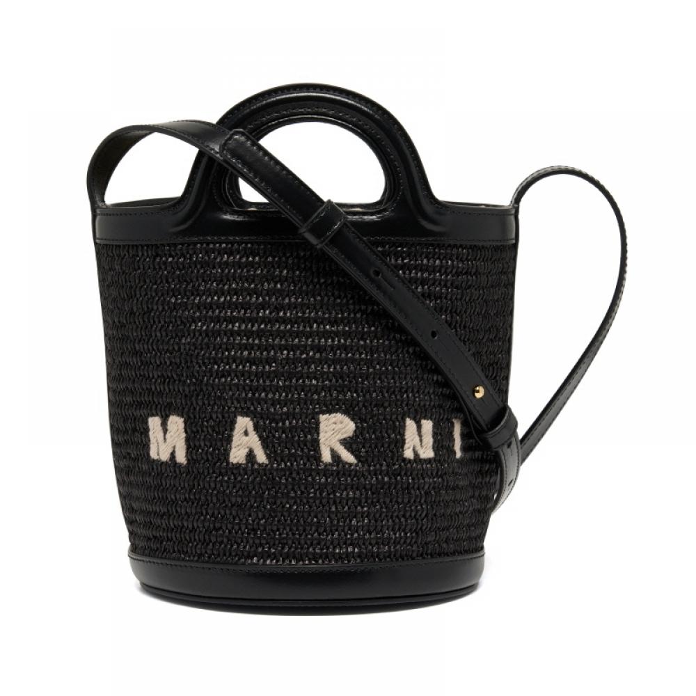 Marni Scmp0056q1 P3860 00n99 Tropicalia Raffia Bucket Small Tote