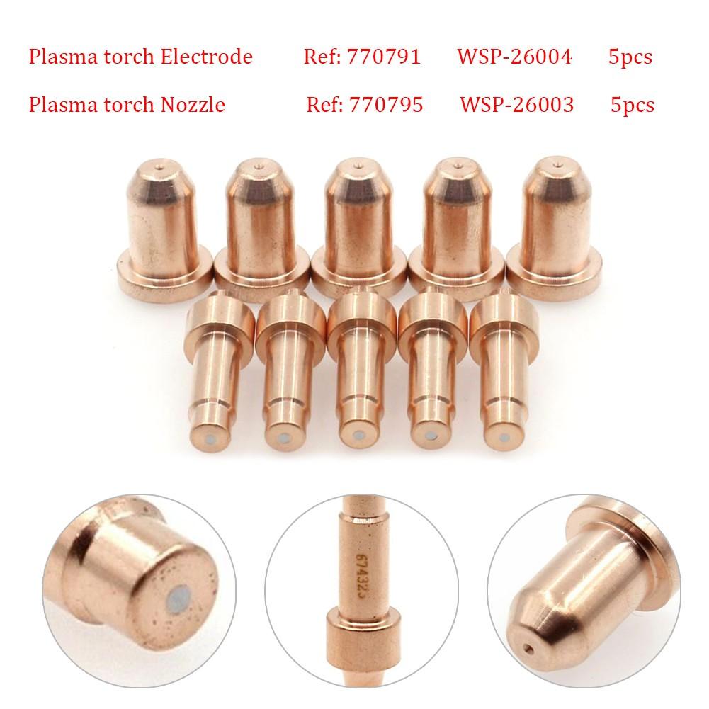 10pcs 770795 770791 Plasma Torch Tips Electrode Fit For Hobart AirForce 12ci