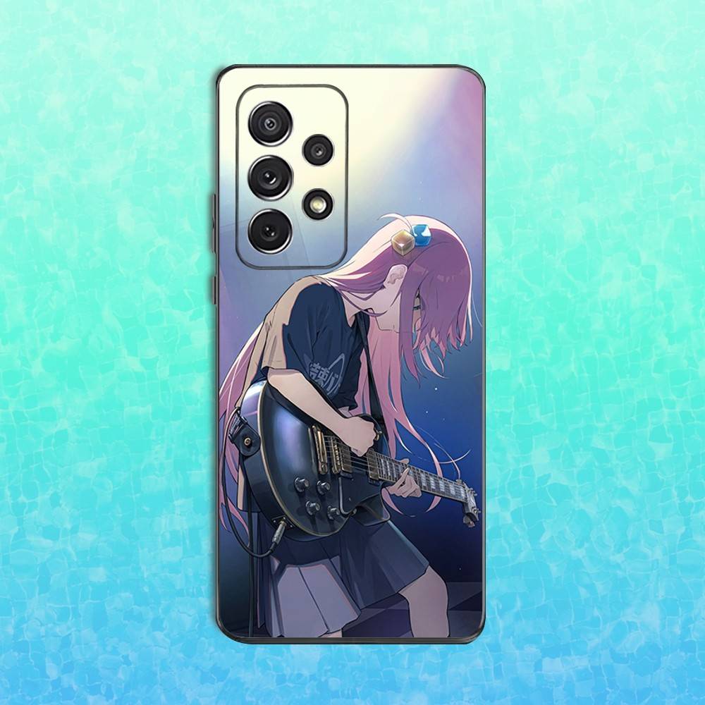 Cartoon B-Bocchi The R-Rock Phone Case For Samsung S25,S24,S23,S22,S21,S20,S10,Ultra,Plus,Lite,FE,Soft Silicone Black Cover