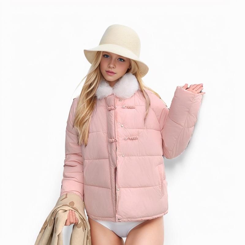 GMXIA Damen Vintage Casual Solid Color Print Herbst Winter Langarm POLO Neck Jacken & Mäntel