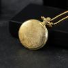 2pcs/set,1PC Vintage Poker Carved Case Design Quartz Pocket Watch & 1PC Fashion Eagle Pendant Necklace,ideal Choice for Gifts To Men Women