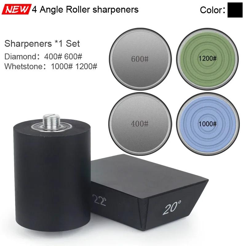 Professional Roller Knife Sharpener Black Wooden Roller Knife Sharpener Magnetic Quad 15/18/20/22° Kitchen Sharpening Tool Set