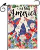 Gnomes Owers America Stars 4th of July Garden Ag 12x18 Inch Patriotic Memorial Day Double Sided Small Mini Yard Ag Out