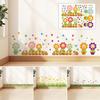 Grünes Gras Blumige Wand-Ecken-Aufkleber Blumen Schmetterlinge Gras Sockelleiste Wandtattoos für Wohnzimmer Schlafzimmer Esszimmer