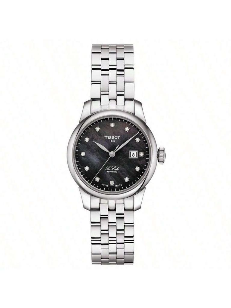 Tissot Le Locle Serie Automatik-Mechanikwerk, 30m wasserdichte Damenuhr, Schweizer, 29mm schwarzes Zifferblatt, Edelstahl T006.207.11.126.00