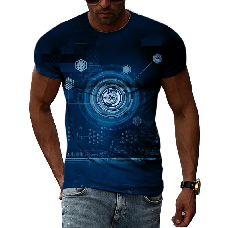 Men's Fashion 3D Digital Printing Planet Trendy Short Sleeve T-shirt Summer Men's Wear Shirt