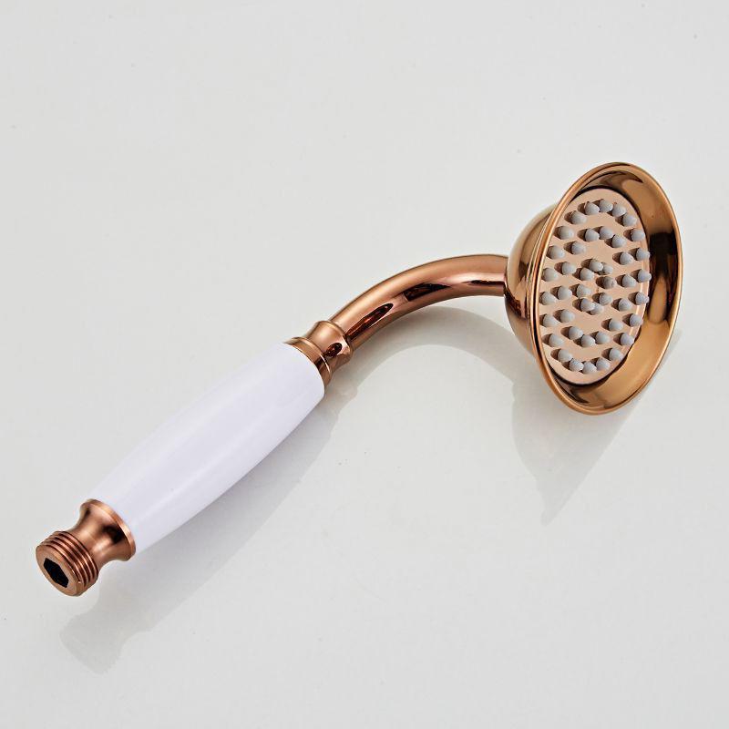 Rose Gold Stainless Steel European-Style Handheld Shower Head with Antique Black Finish