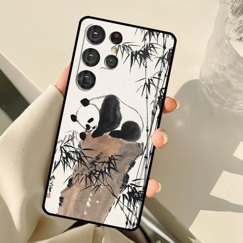 Chinese Bear Panda Case For Samsung Galaxy S23 Ultra S21 S22 S24 S25 Ultra S9 S10 Plus S25 FE S20 FE Back Cover