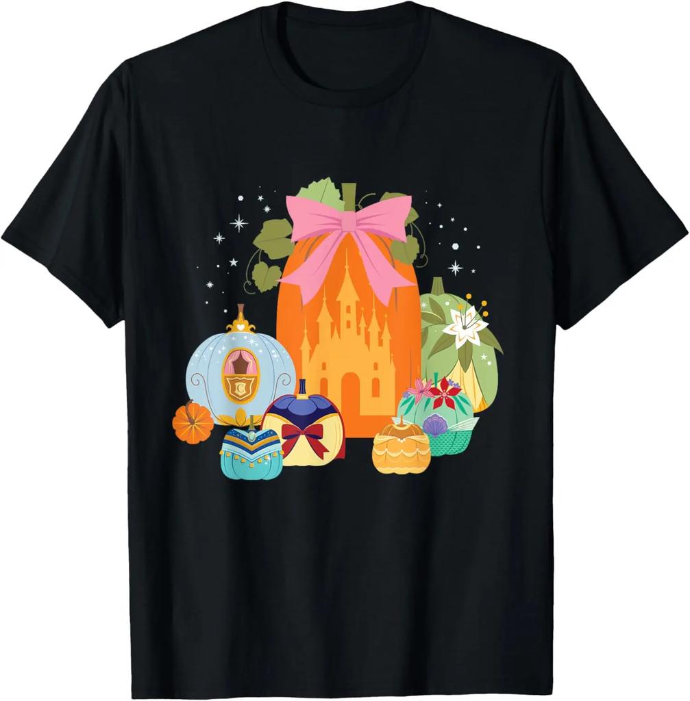 New Princess Pumpkins Fall Princesses and Pumpkin Castle Fashion Casual T-Shirt S-4XL Four Seasons Unisex