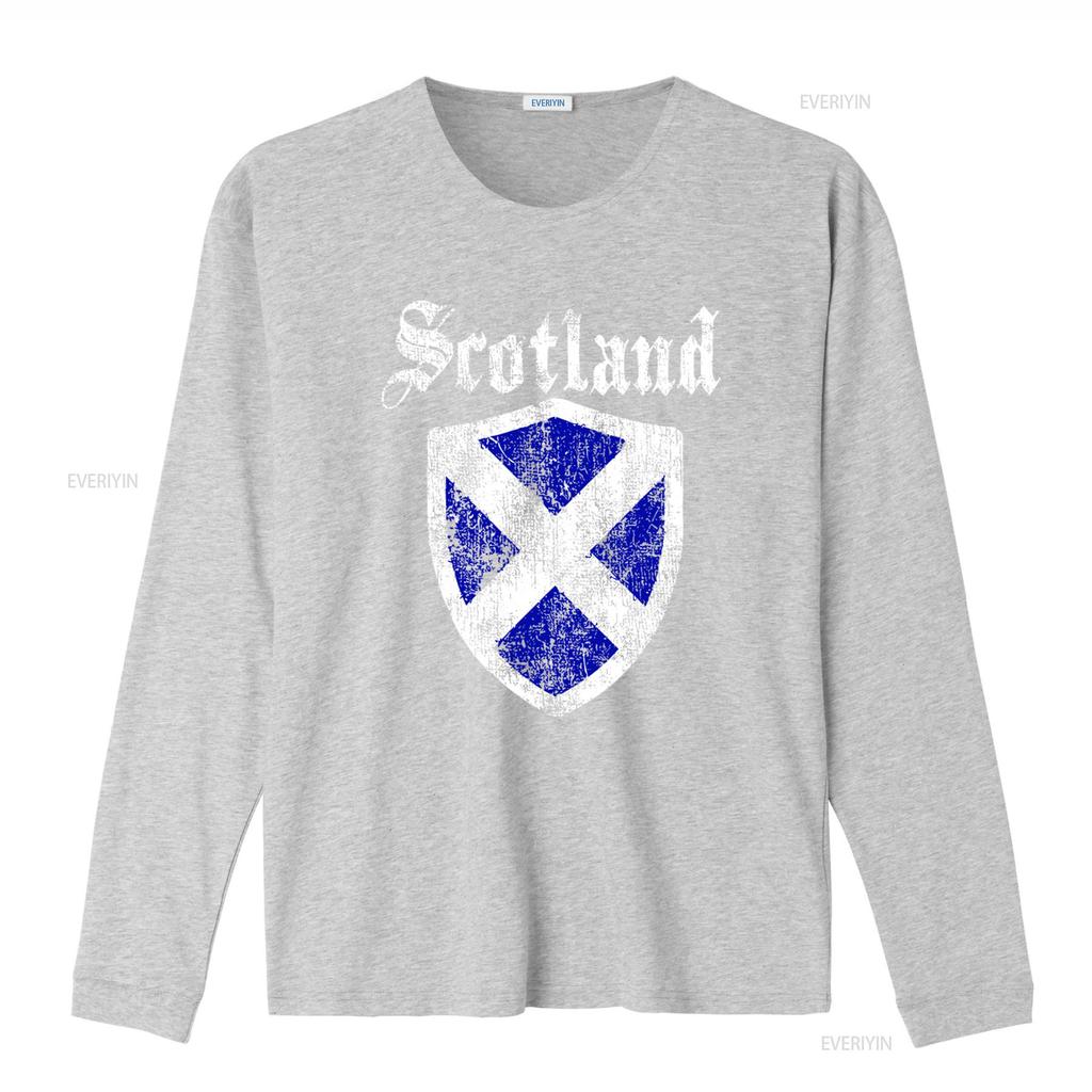 Vintage Scotland Scottish Flag Shield Design T Shirt Top for Rugby Enthusiasts vintage Washed homme Versatile designer clothes