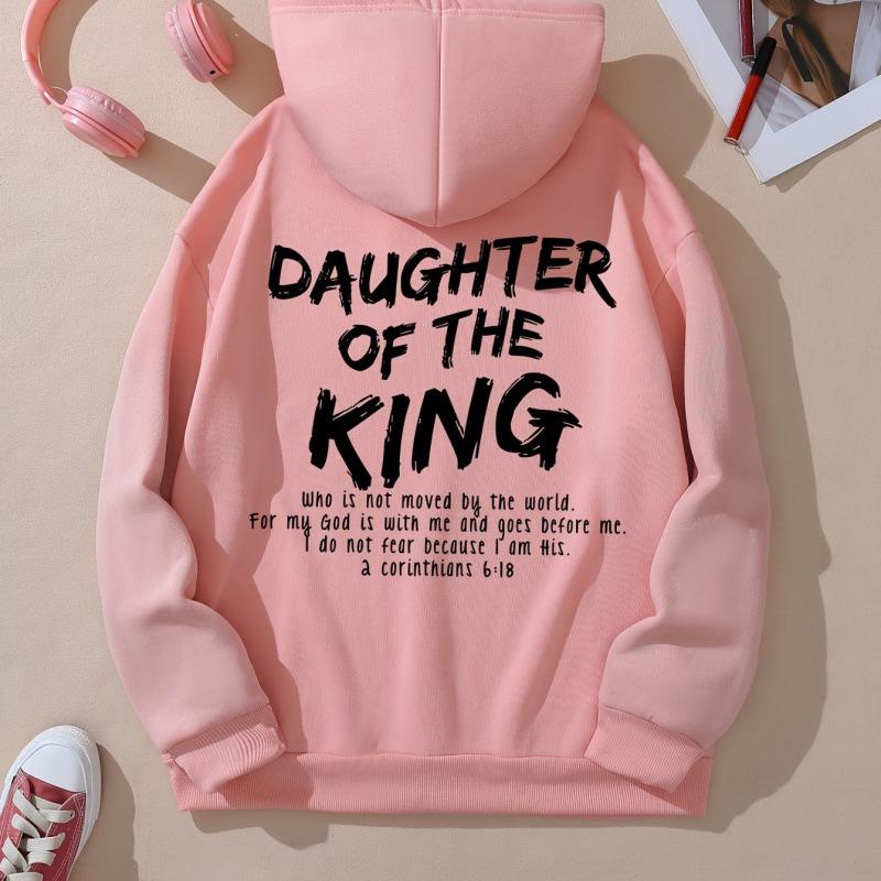 European-Size Letter Print Long Sleeve Hoodie with Pocket