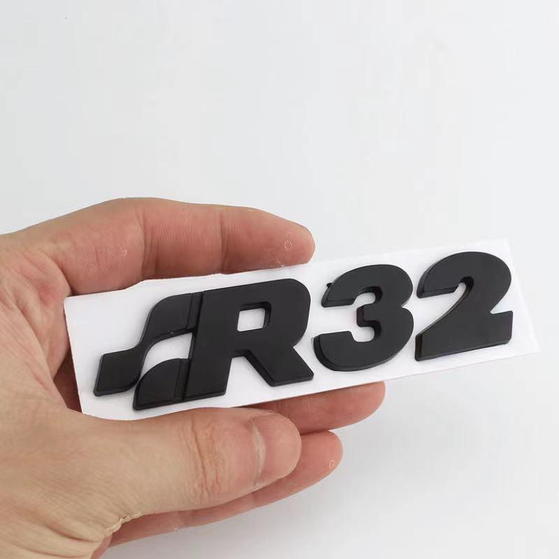 1Pc Car Metal R32 Logo Badge Emblem Decals Sticker For Golf 2 3 4 5 Magotan Passat SR32 MK4 MK5 MK6 Car Styling