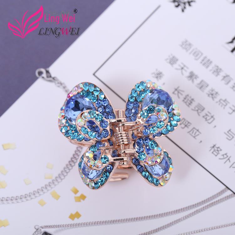 

Заколка для волос в корейском стиле с кристаллами и бантом - аксессуар для мини-ромбовидной челки