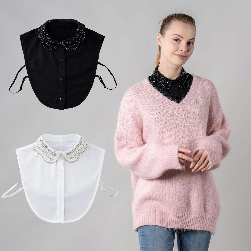 Elegant Fake Collar White Color Blouse Collar Versatile Detachable Collar  Women Apparel