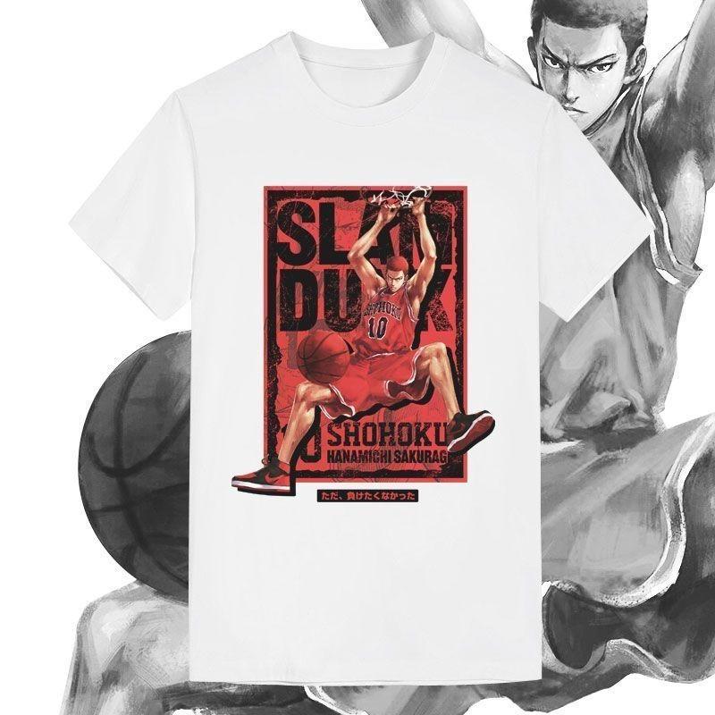 SLAM DUNK T-Shirt Guochao Ins Animation Xiangbei Sakuragi Blossom Road Herren Basketball Sport Baumwolle Kurzarm Oberteil