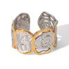 Elegant Rose Gold & Silver Open Ring: High-End Luxury for Women