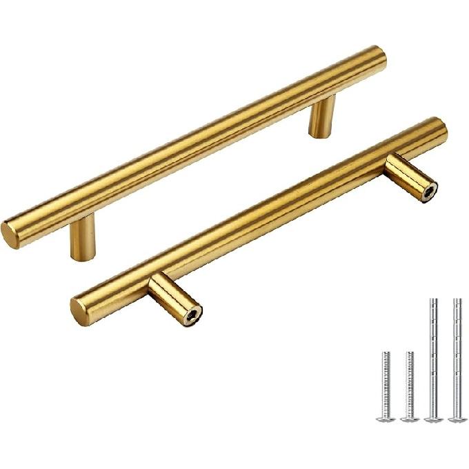 

goldenwarm 30 Pack 3 inch Gold Cabinet Handles - Gold Cabinet Pulls, Fade-Resistant Surface - Dresser Pulls Kitchen Hardware for Cupboard Furniture Single Hole