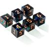 6PCS Polyhedral Dice D6 Dice 16mm Resin Dice Game Dice for RPG MTG DND Dice Table Games (Black Green)
