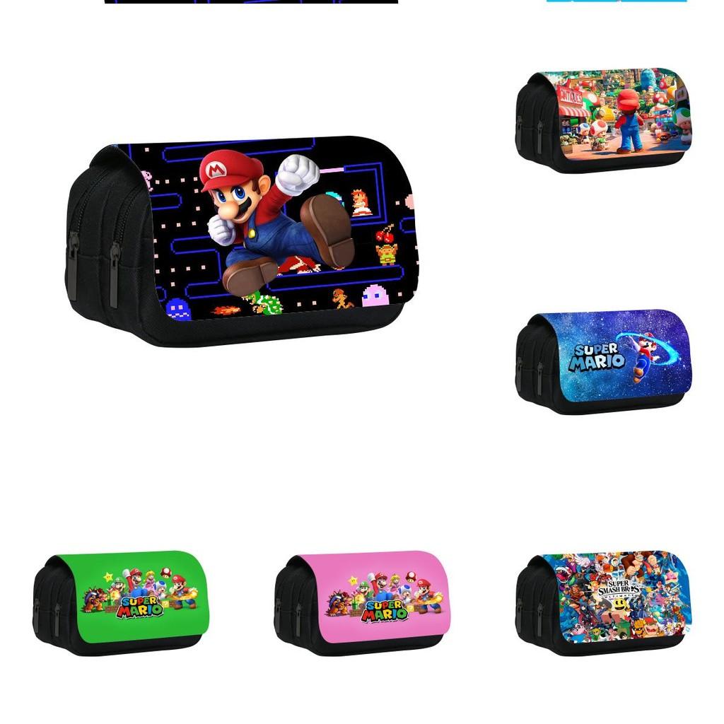 Trousse à Crayons Double Couche Mario Grande Capacité Pour Étudiants Organisateur de Fournitures Scolaires