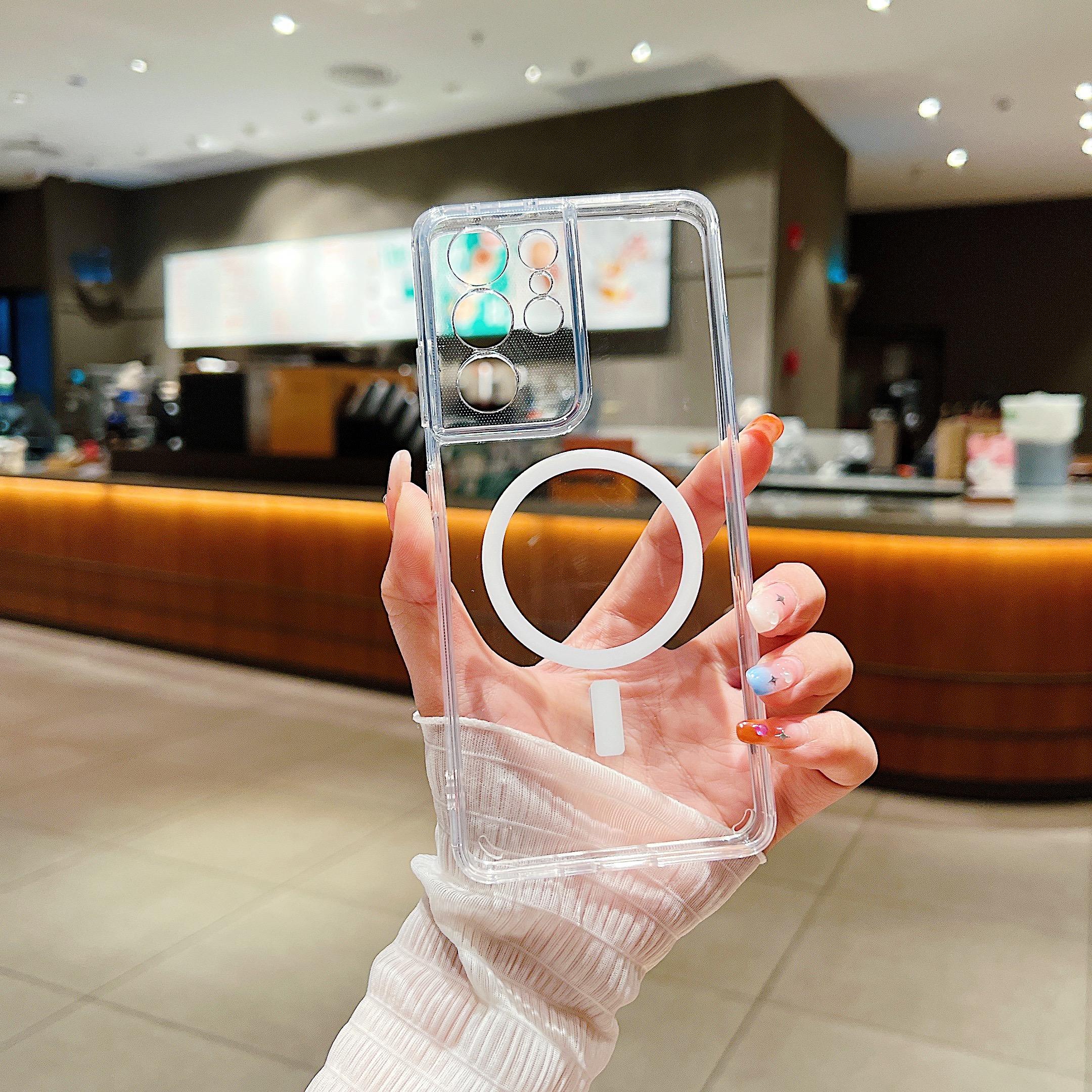 

Прозрачный чехол для Magsafe для Xiaomi Mi 15 14 13 Pro Ultra 13T 14T Redmi Note 13 14 4G 5G Магнитный противоударный жесткий чехол For Xiaomi 13 чистый