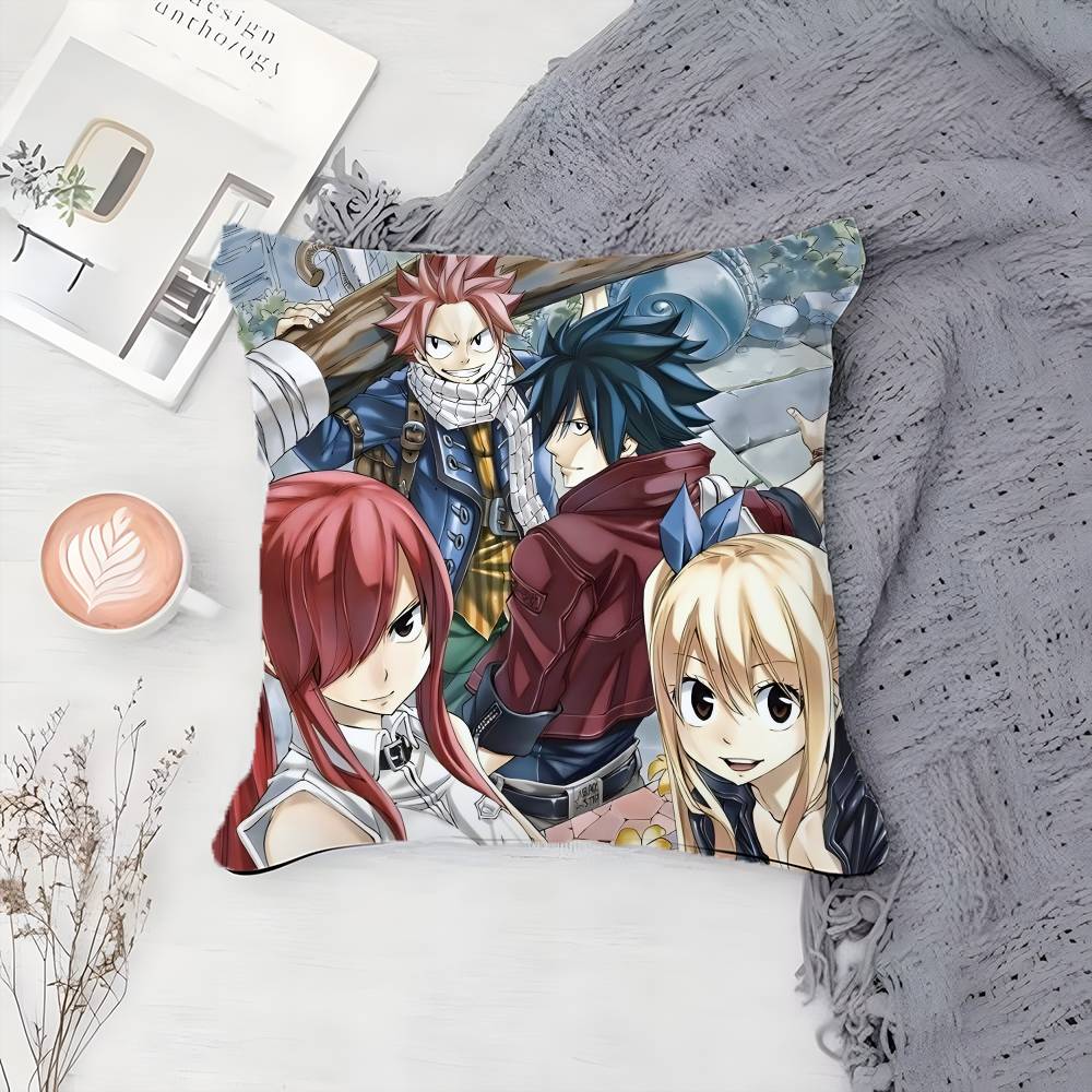 Cartoon F-Fairy Tail-MT Animal Pillow Case Printing Pillowcase Living Room Sofa Cushion Cover Bedroom Room Decor